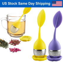 Us Silicone Leaf Tea Infusers Stainless Tea Strainer Herbal Filter Diffuser 2Pcs - £14.37 GBP