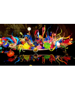 AllenbyArt Chihuly Boats Landscape Scenery of  Colorful Objects Wall Art... - £27.89 GBP+