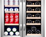 Wine And Beverage Refrigerator, 24 Inch Dual Zone Fridge With Glass Door... - $1,297.99