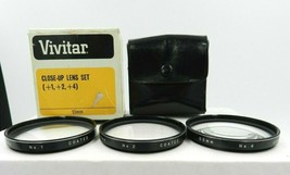 Vivitar Close-Up Lens Set (+1, +2, +4) 55mm w/ Leather Compartment Case - £9.07 GBP