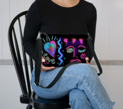 Abstract Graffiti Art Vegan Leather Crossbody Bag Purse Shoulder Bag Han... - £51.95 GBP