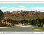 Wasatch Montagne Da Capitol Salt Lake Città Utah Ut Unp Lino Cartolina Z1 - $3.36