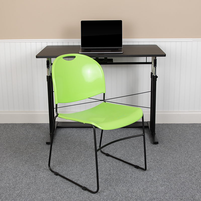 Green Plastic Stack Chair RUT-188-GN-GG
