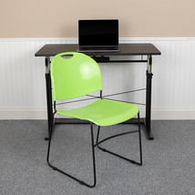 Green Plastic Stack Chair RUT-188-GN-GG - £74.45 GBP
