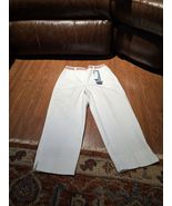 NEW Larry Levine Women&#39;s Size 6P Stretch Cropped Pants WHITE Rainbow Fau... - $515.59 MXN
