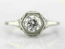Engagement 14k White Gold 1.50Ct Round Simulated Diamond Filigree Ring in Size 5 - £212.54 GBP