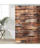 Wooden Planked Pattern Fabric Shower Curtain, W/Hooks Modern Rustic, 71&quot;... - £15.55 GBP