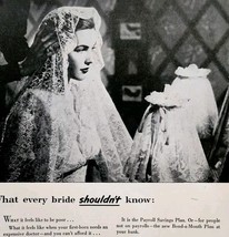 1947 United States Savings Bonds Advertisement Beautiful Bride Financial... - $19.99