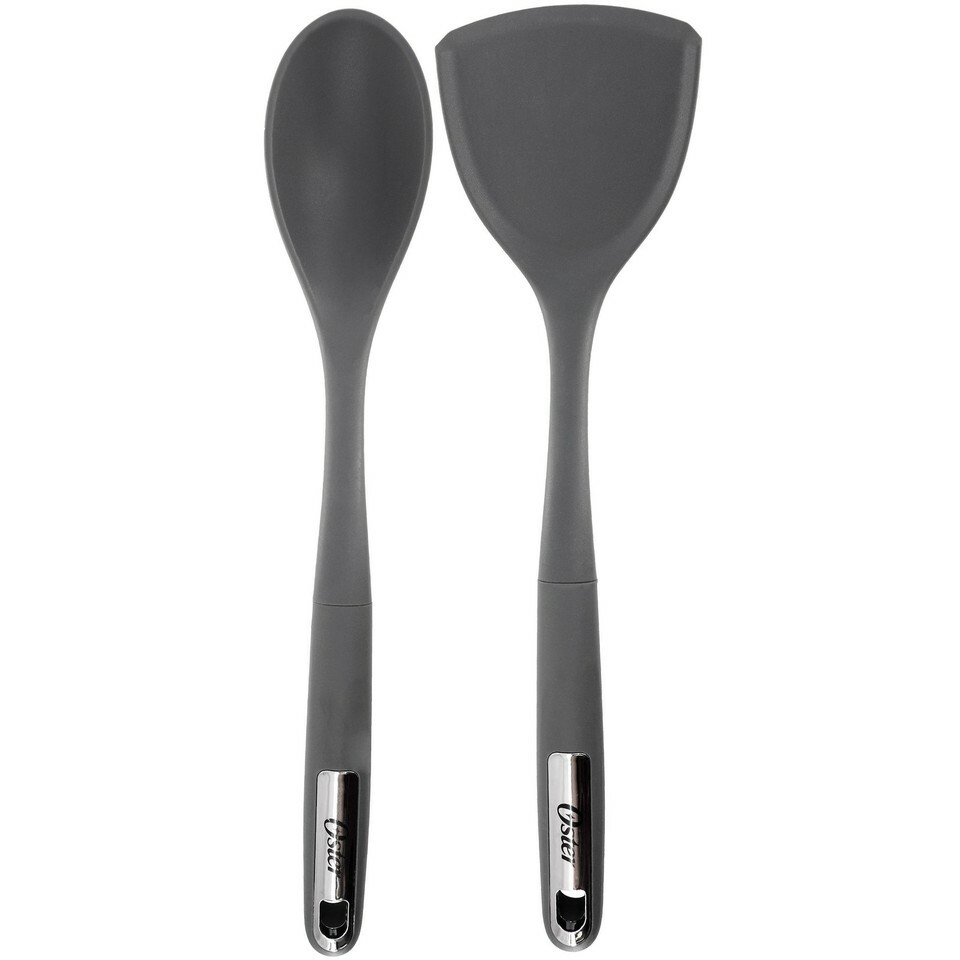 Oster Ridgecrest 2 Piece Silicone Kitchen Tool Serving Spoon and Turner ... - $35.16