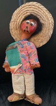 Vintage MidCentury 1950s Mexican Souvenir Boy Man Oil Cloth Traditional Clothing - £33.57 GBP