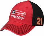 Paul Menard #21 NASCAR Red/White/Black mesh Trucker&#39;s ball cap - $22.00