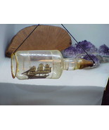 Rare ANTIQUE Glass Figural Ship in a Bottle CHRISTMAS ORNAMENT Vintage E... - £345.19 GBP