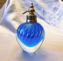 Signed Blue Bullicante Lined Perfume Bottle-Needs Atomizer # 4129 - $34.60