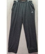 adidas Sweatpants Boy&#39;s Gray Pockets Flat Front Tapered Leg Elastic Wais... - $26.30