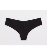 American Eagle Aerie No Show Smoothez Thong Panties SMALL Solid Black New - $21.22 CAD
