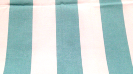 Fabric Cranston NEW 2&quot; Stripes of White and Blue Green alternating 16&quot; x... - $1.00