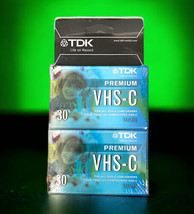 2 Pack TDK VHS-C Premium 30 Minute Camcorder Recording Tape Brand New Sealed - £4.44 GBP