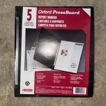 Oxford Pressboard Report Covers w/Scored Side Hinge, Black, Letter Size, 5 - $7.92