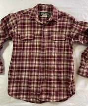 Field &amp; Stream Heavy Thick Flannel Shirt Red, Cream Tones Size Large Tall VG - £16.11 GBP