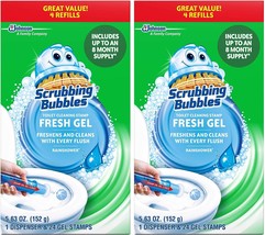 Scrubbing Bubbles Fresh Gel Toilet Cleaning Stamp Refill Value Pack, Rainshower, - £58.34 GBP