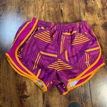 Nike Dri-Fit Geometric Striped Purple/Orange Tempo Shorts Women&#39;s Size S... - £7.78 GBP