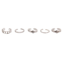 Silver Emoji 5 Pcs Rings - $48.99 CAD