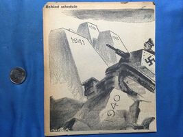 World War 2 WW2 Comic Sketch ORIGINAL From newsprint - BEHIND SCHEDULE - $19.78