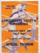Mississippi Valley Conference Outdoor Track &amp; Field Meet Program 1948 Co... - £21.79 GBP