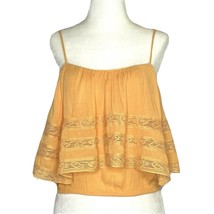 Free People size XS Home Again Tie Back Crop Cami Tank Orange Lace Boho $68 NEW - £24.70 GBP
