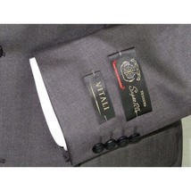 Mens Vitali Three Piece Suit Vested Semi Shiny Sharkskin M3090 Charcoal Gray image 2