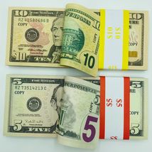 Prop Money 100 Pcs Mix $10 $5 Double Sided Full Print looks Real - $18.99