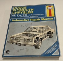 Haynes Repair Manual 30050 for Dodge Plymouth Chrysler RWD 6 Cyl &amp; V8 1971-1989 - £11.75 GBP