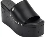 DKNY Women Platform Slide Sandals Alvy Size US 11 Black Leather Studded - £40.67 GBP