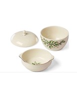 Lenox Holiday Stackable 3 Piece Bowl Set Covered Lid NWOB - £25.50 GBP