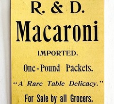 R &amp; D Macaroni 1894 Advertisement Victorian Pasta Raymond Grocery Boston... - $19.99