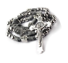 Large and Heavy Stainless Steel Beads Rugged Rosary - £86.48 GBP