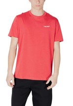 Armani Exchange Men T-Shirt Red Short Sleeve Designer Logo Tee 2025 Collection - $1,094.77 MXN