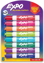 EXPO Low Odor Dry Erase Markers, Chisel Tip, Assorted Colors, 8 Count - £10.40 GBP