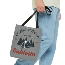 Extreme Adventure America Outdoors 73 Polyester Tote Bag w/ Vintage Tent &amp; Campf - £17.29 GBP+