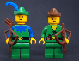 Lego Castle Forestmen Minifigure cas134a Forestman Blue Feather Brown Hat Lot 2 - £26.99 GBP