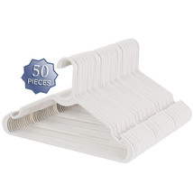Elama Home 50 Piece Plastic Hanger Set with Notched Shoulders in White - £43.12 GBP