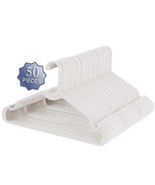Elama Home 50 Piece Plastic Hanger Set with Notched Shoulders in White - £42.59 GBP