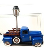 Pottery Barn Kids Truck Lamp Accent Metal pick up blue classic vintage F... - $125.00