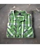 Blue Gear BG Mens Shirt Sz 5XL Long Sleeve Button Down Green Plaid Striped - $19.88