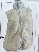 Vintage Eddie Bauer Vest Womens Tan Sherpa  Fleece Full Zip Medium Polartec - $21.88