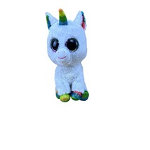 Ty Beanie Boos Medium Pixy White Rainbow Unicorn Stuffed Animal Plush 9&quot; - £7.84 GBP