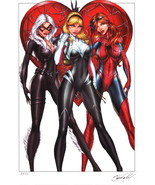 Jamie Tyndall SIGNED Spiderman Art Print Spider Gwen Stacy Mary Jane Bla... - $696.03 MXN
