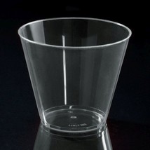 10 hard PLASTIC PARTY CUPS 9ounce Clear Tumblers cocktail shot squat Gob... - $19.61