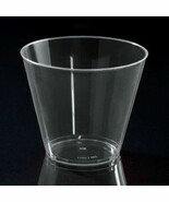 10 hard PLASTIC PARTY CUPS 9ounce Clear Tumblers cocktail shot squat Gob... - €17,12 EUR