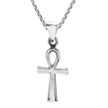 Mystic Egyptian ANKH Cross Sterling Silver Necklace - £19.61 GBP